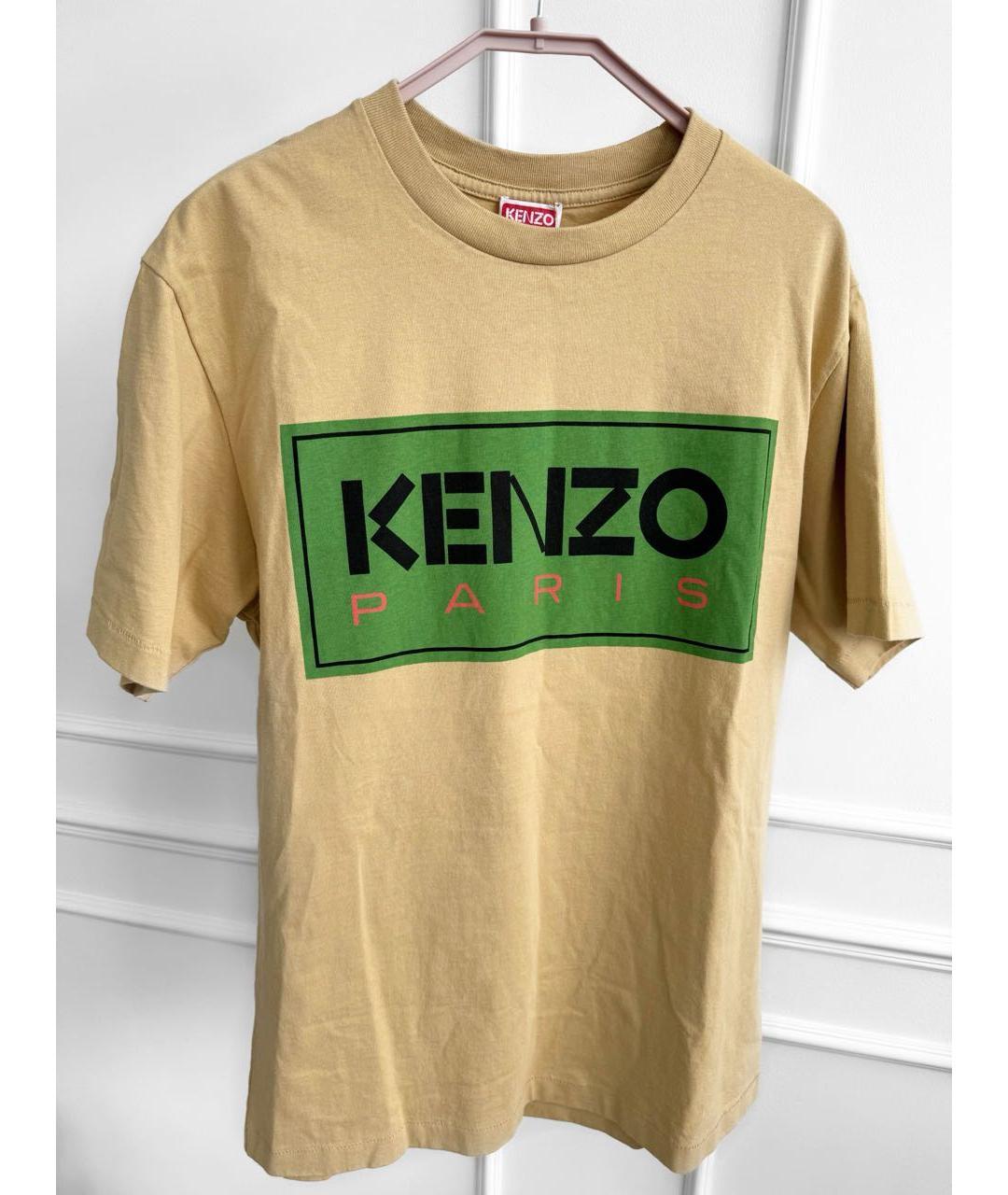 KENZO Бежевая хлопковая футболка, фото 3