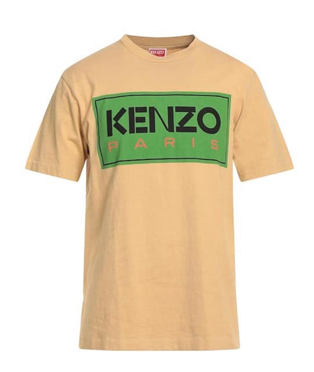 KENZO Бежевая хлопковая футболка, фото 1