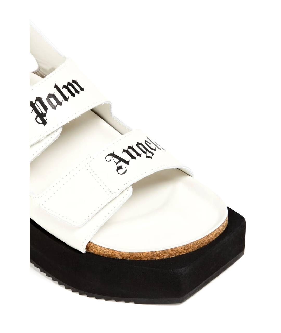 PALM ANGELS Белые кожаные сандалии, фото 3