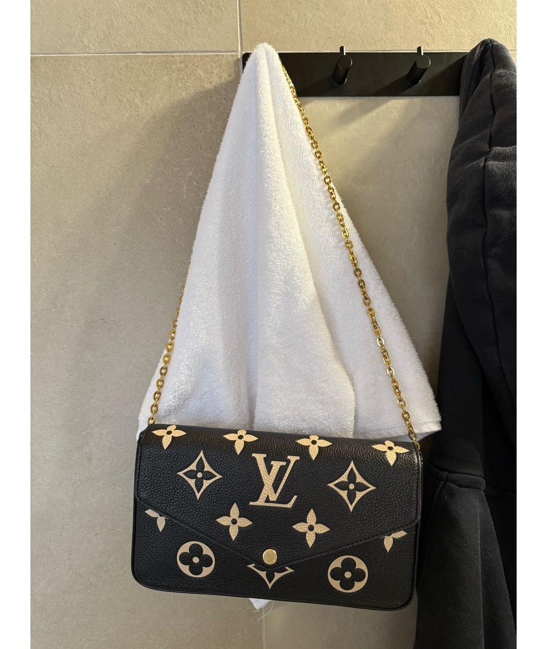 LOUIS VUITTON Золотая кожаная сумка через плечо, фото 8