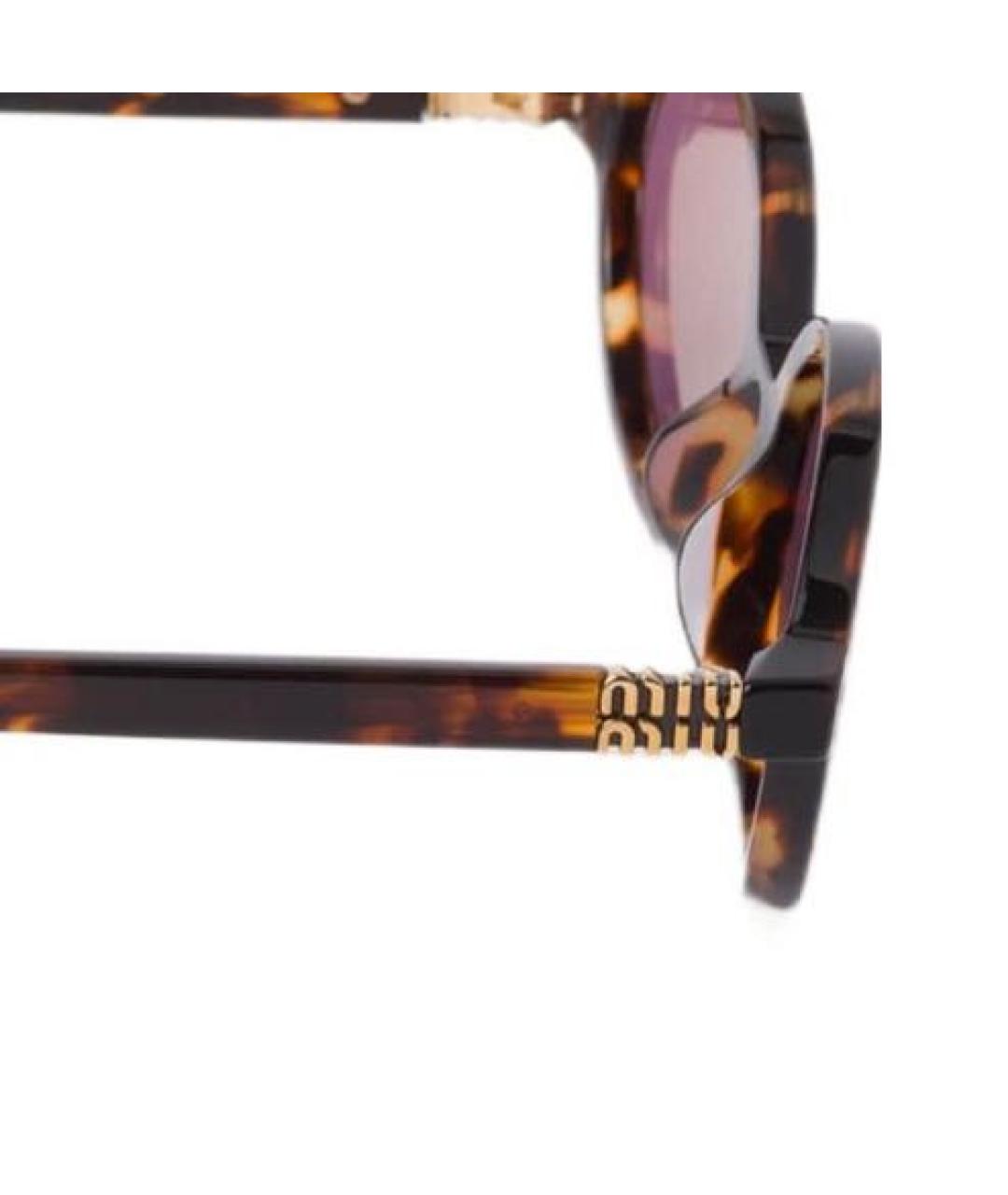 MIU MIU Коричневые пластиковые солнцезащитные очки, фото 3