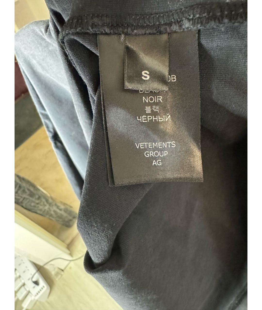VETEMENTS Антрацитовая хлопковая футболка, фото 5