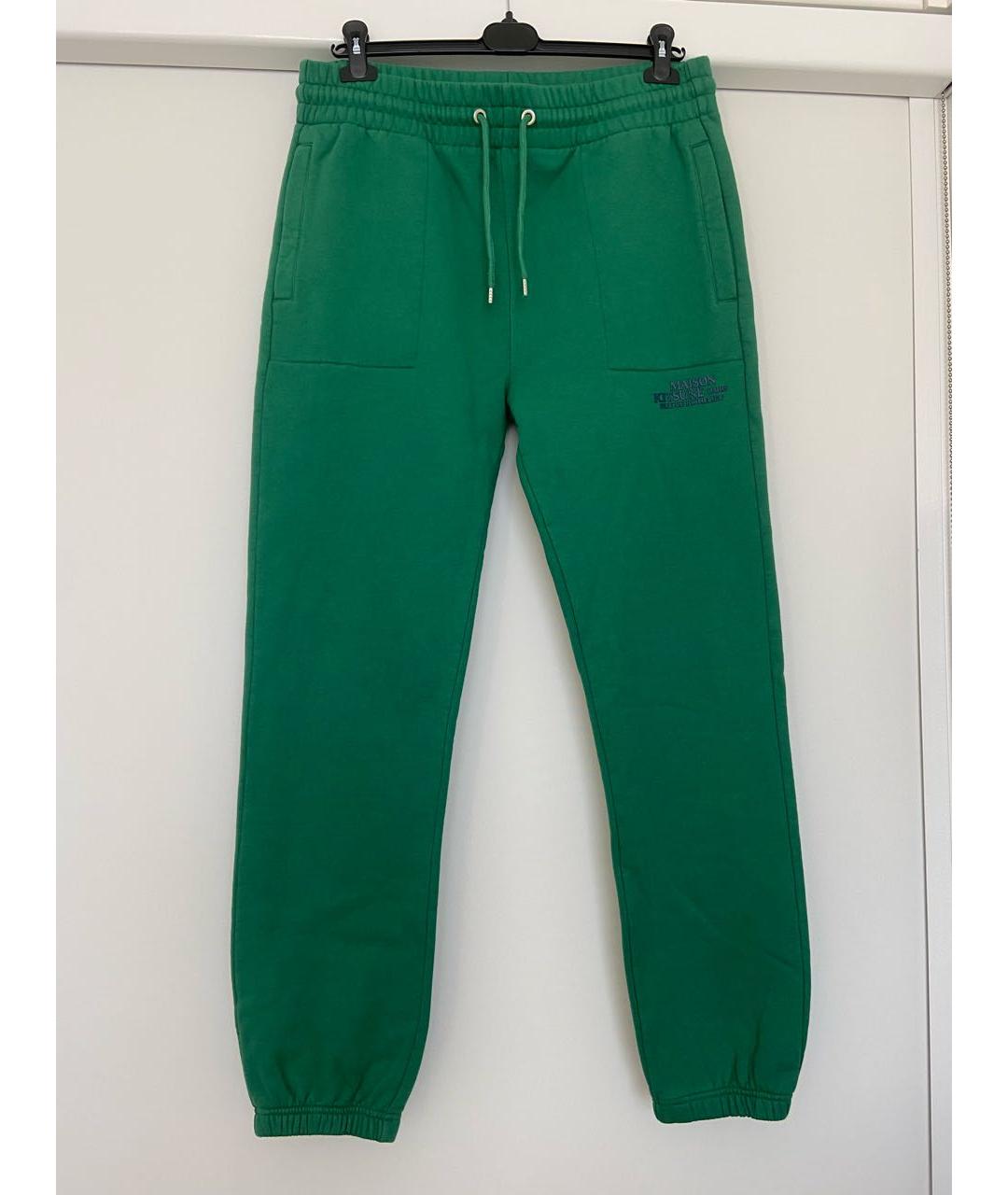 MAISON KITSUNE Зеленые хлопковые повседневные брюки, фото 2
