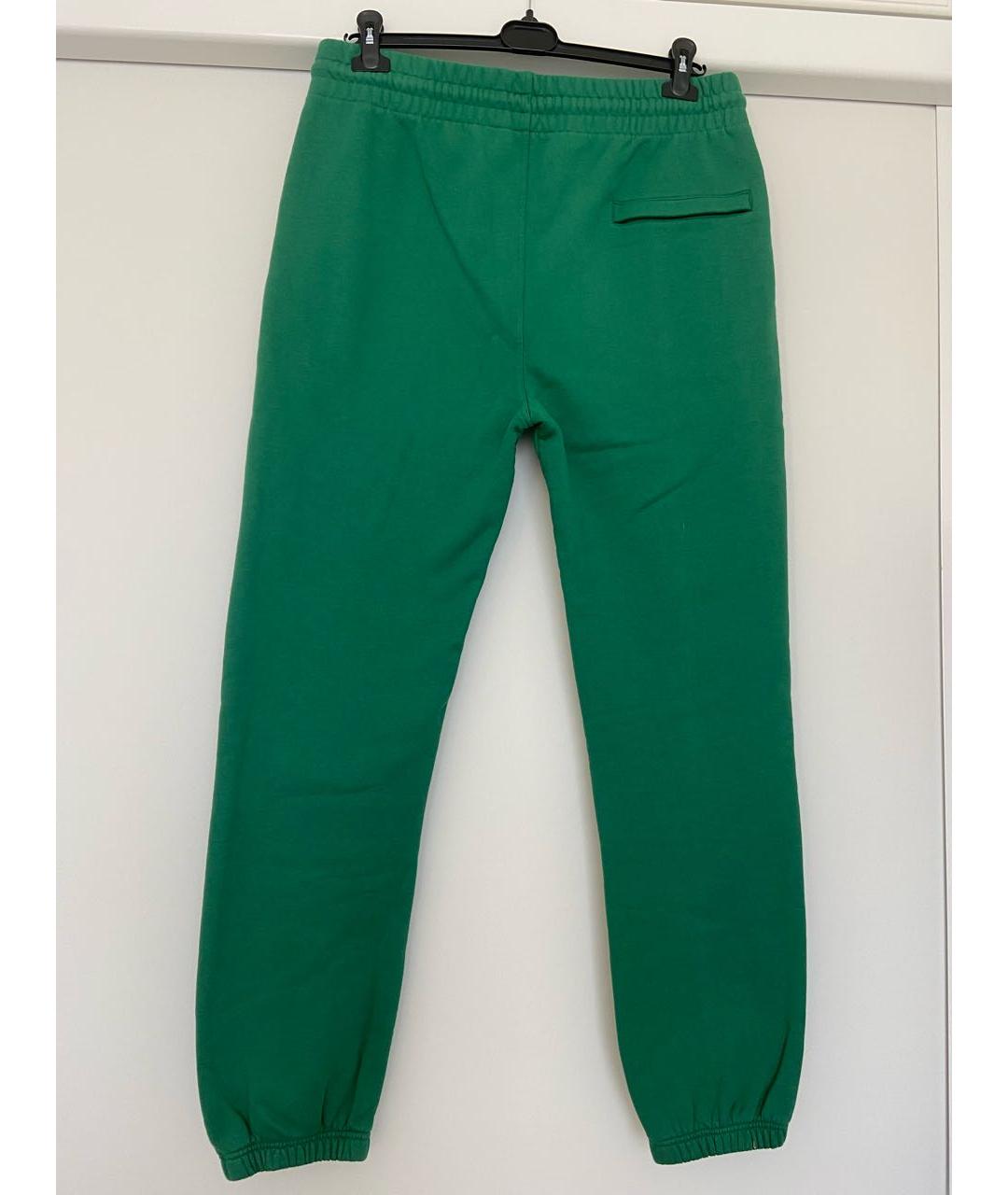 MAISON KITSUNE Зеленые хлопковые повседневные брюки, фото 3