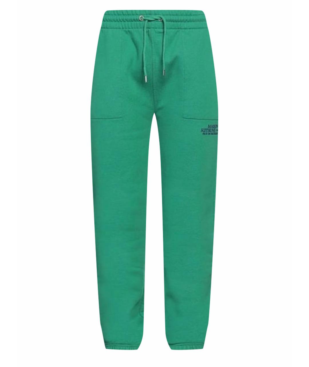 MAISON KITSUNE Зеленые хлопковые повседневные брюки, фото 1