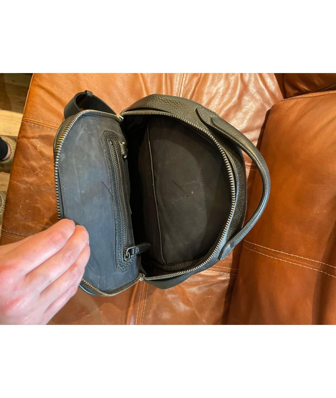 SALVATORE FERRAGAMO Черный кожаный рюкзак, фото 4