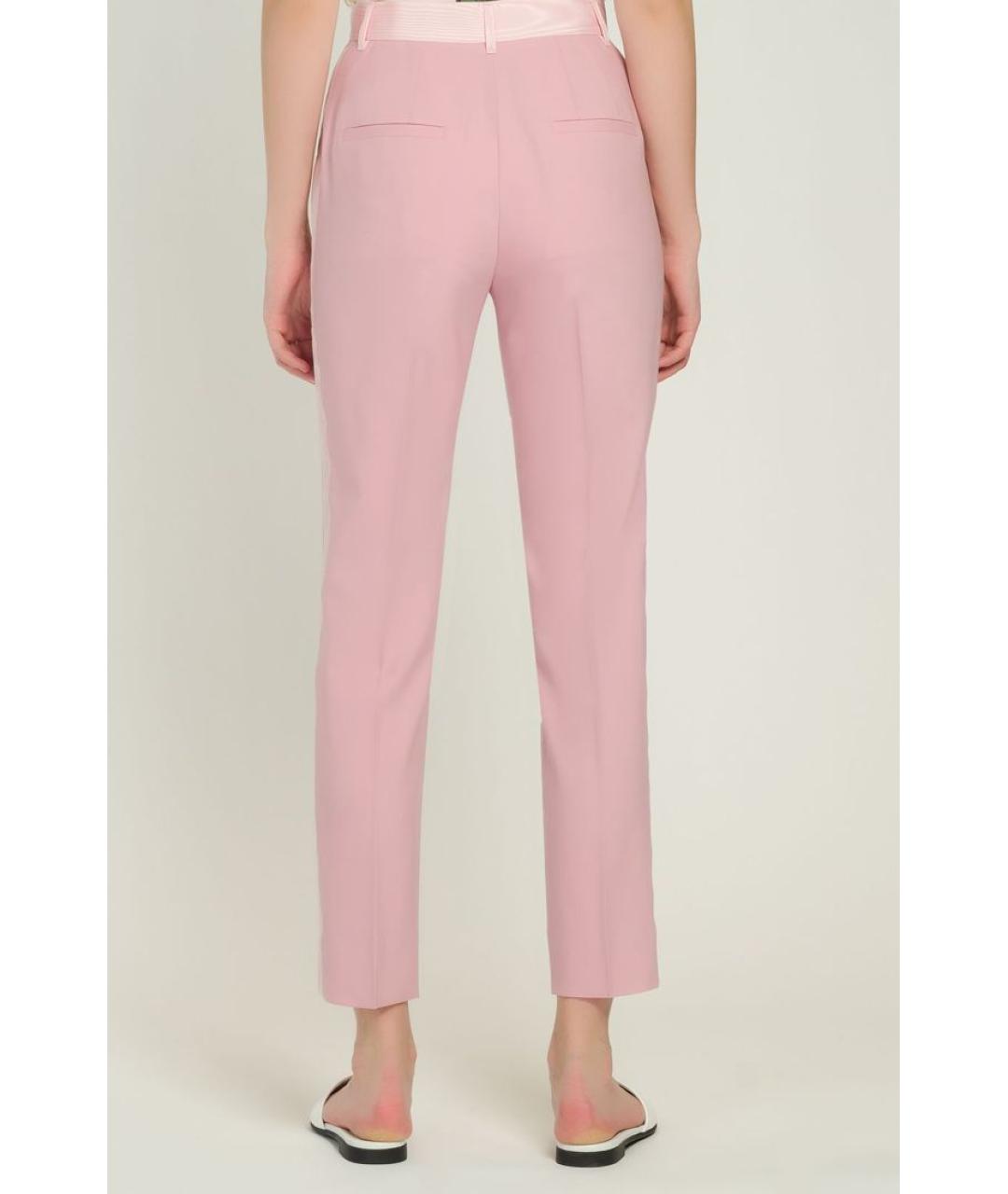 DOLCE&GABBANA Розовые шерстяные прямые брюки, фото 3