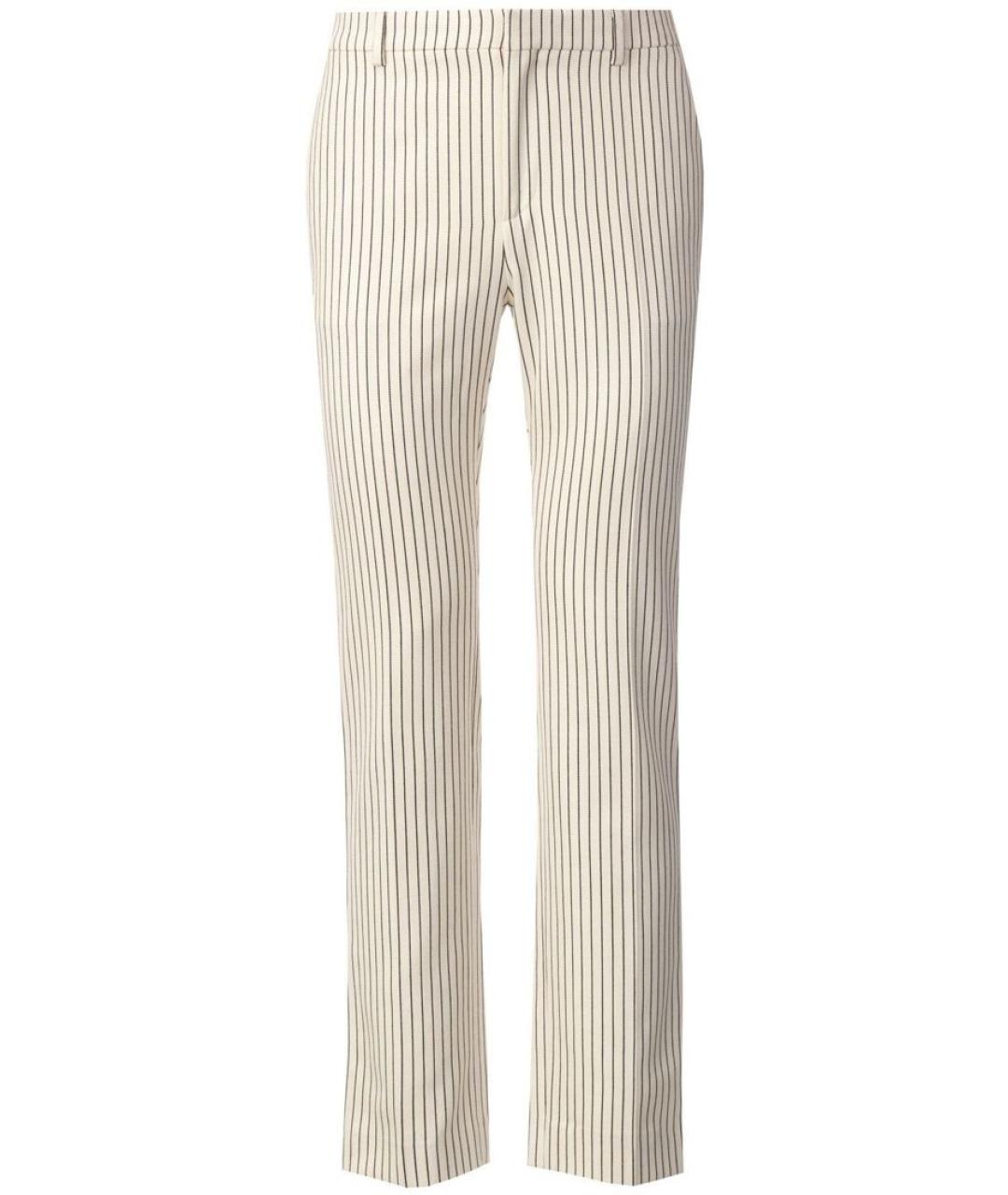 CELINE Белые шерстяные прямые брюки, фото 1
