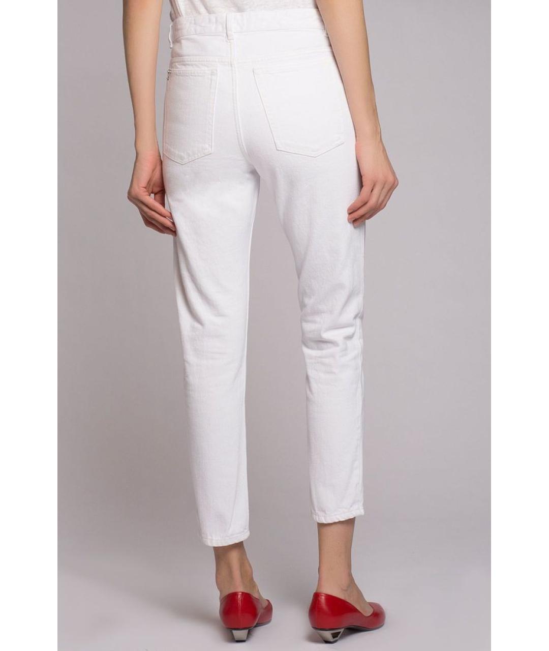 ISABEL MARANT ETOILE Белые хлопковые джинсы слим, фото 3