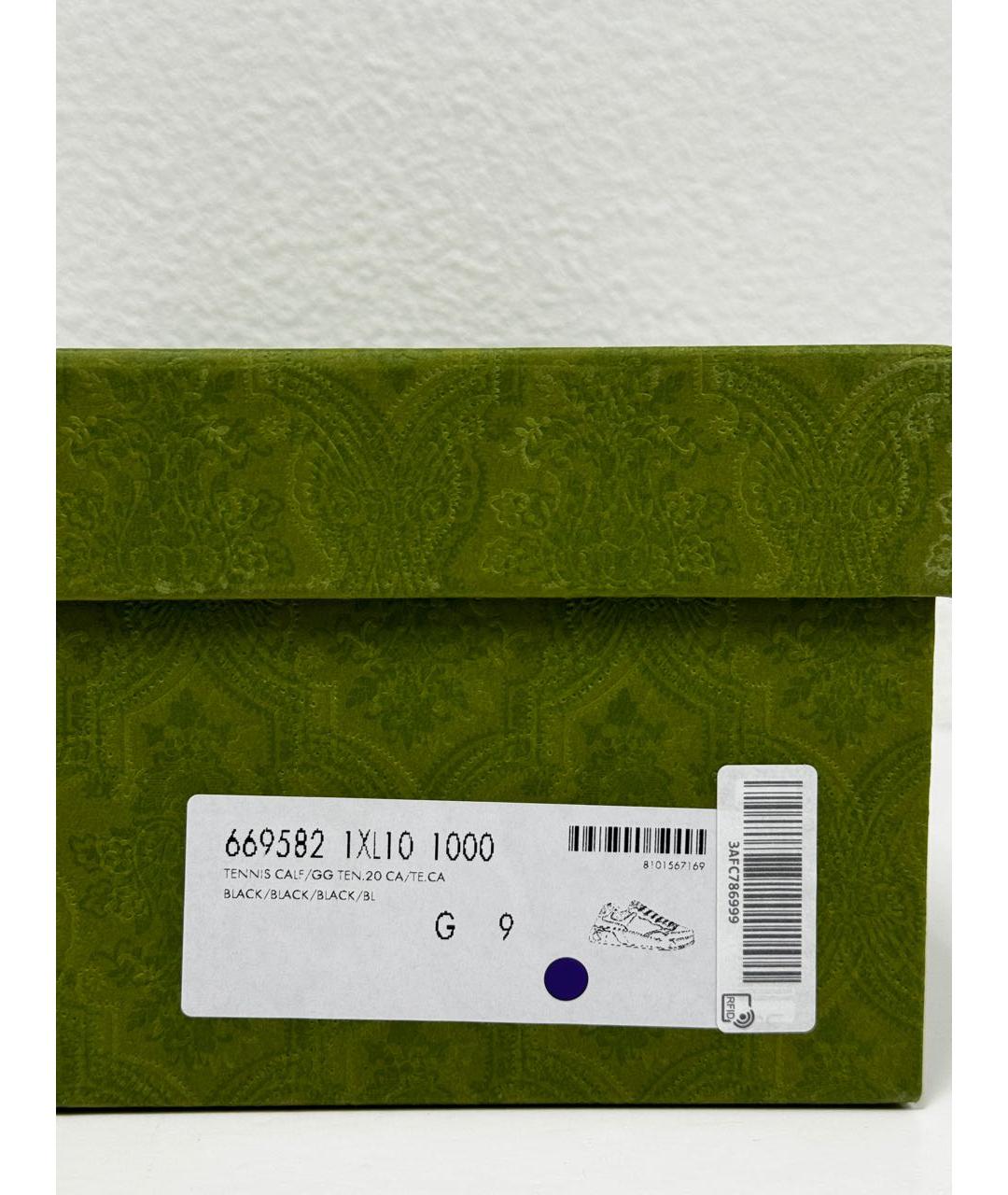 GUCCI Черные кожаные низкие кроссовки / кеды, фото 6