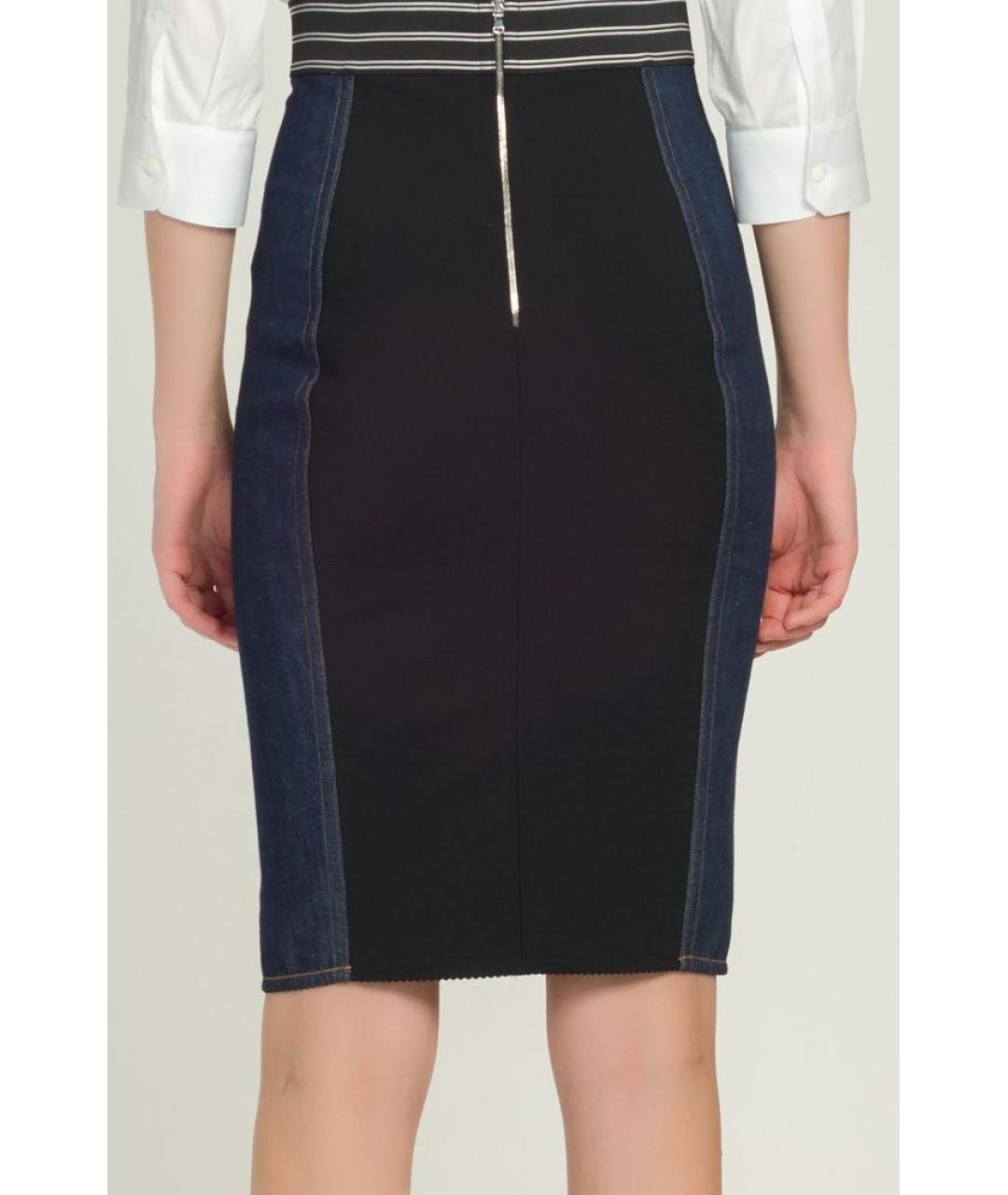 DOLCE&GABBANA Синяя деним юбка миди, фото 3