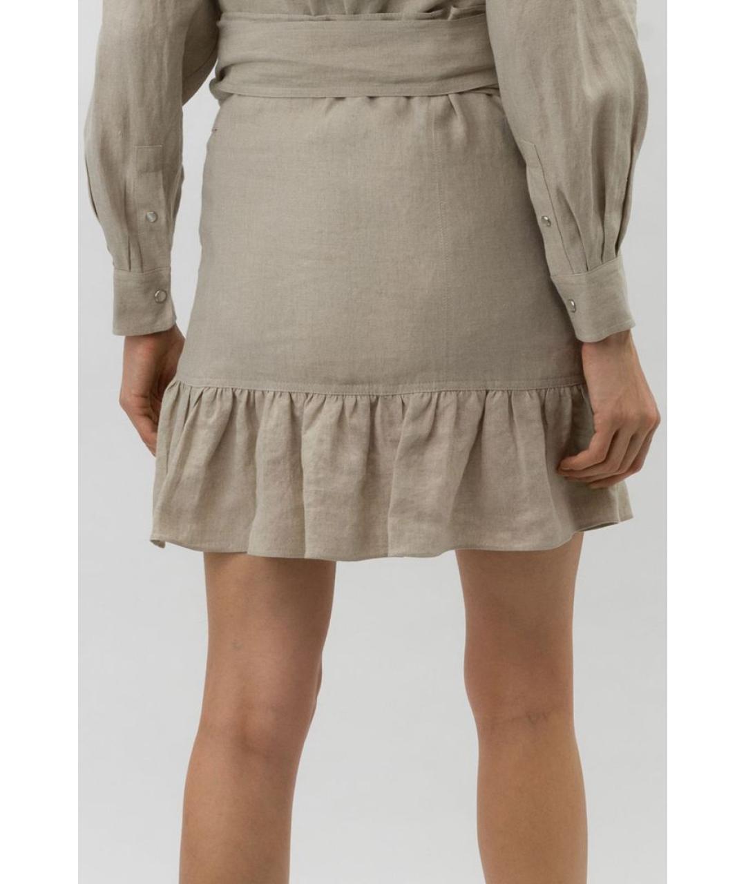 ISABEL MARANT Бежевая юбка мини, фото 4