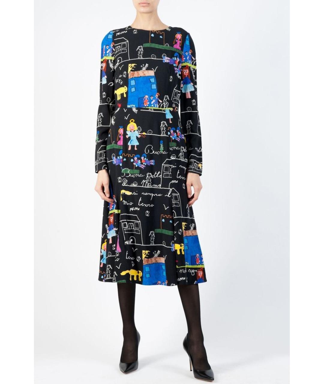 DOLCE&GABBANA Мульти вискозное повседневное платье, фото 2