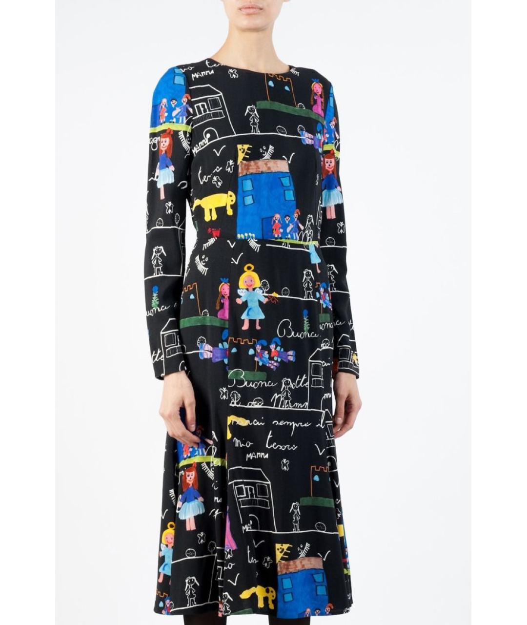 DOLCE&GABBANA Мульти вискозное повседневное платье, фото 3