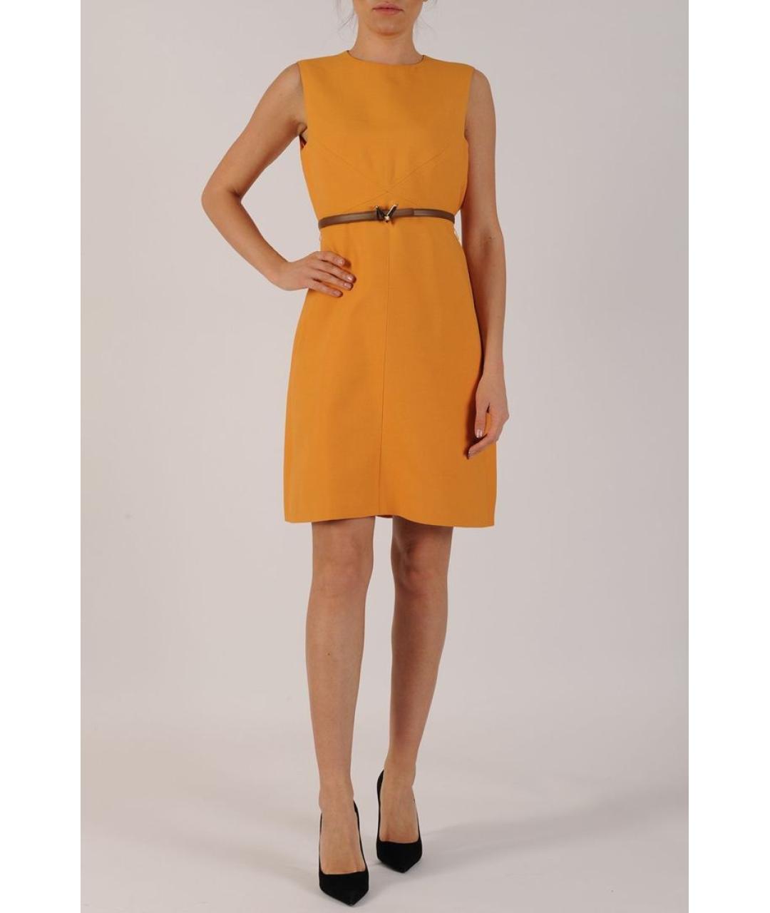 VALENTINO Оранжевое шерстяное повседневное платье, фото 2