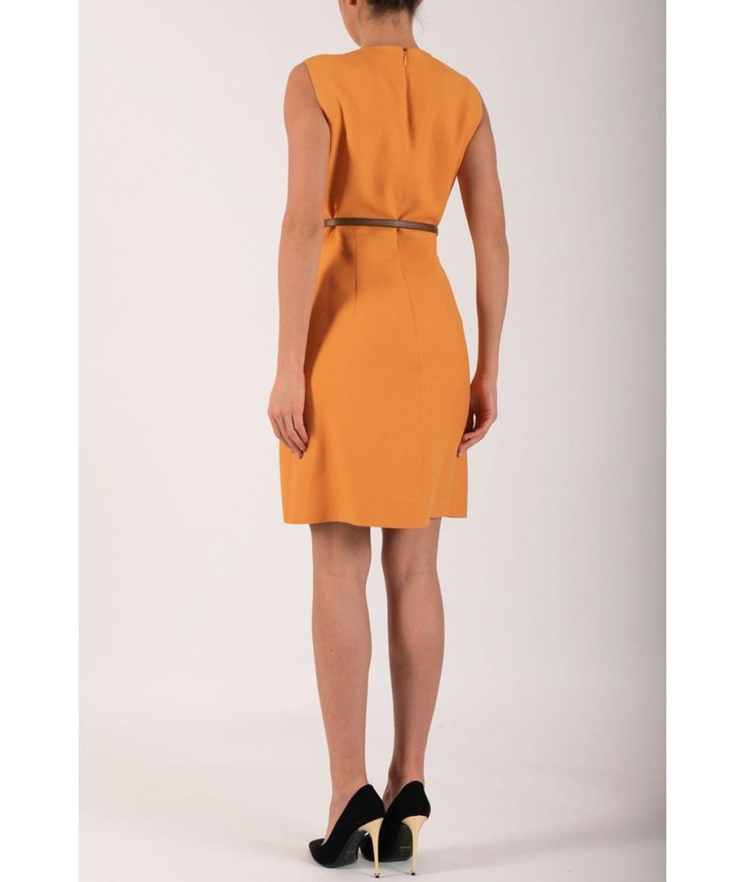 VALENTINO Оранжевое шерстяное повседневное платье, фото 4