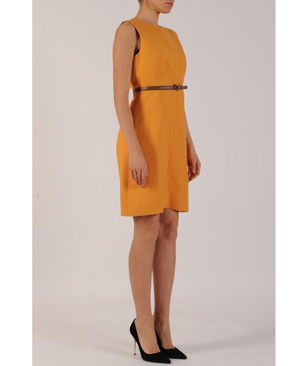 VALENTINO Оранжевое шерстяное повседневное платье, фото 3