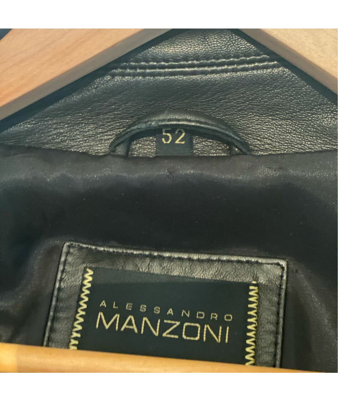 MANZONI 24 Черный кожаный тренч / плащ, фото 4