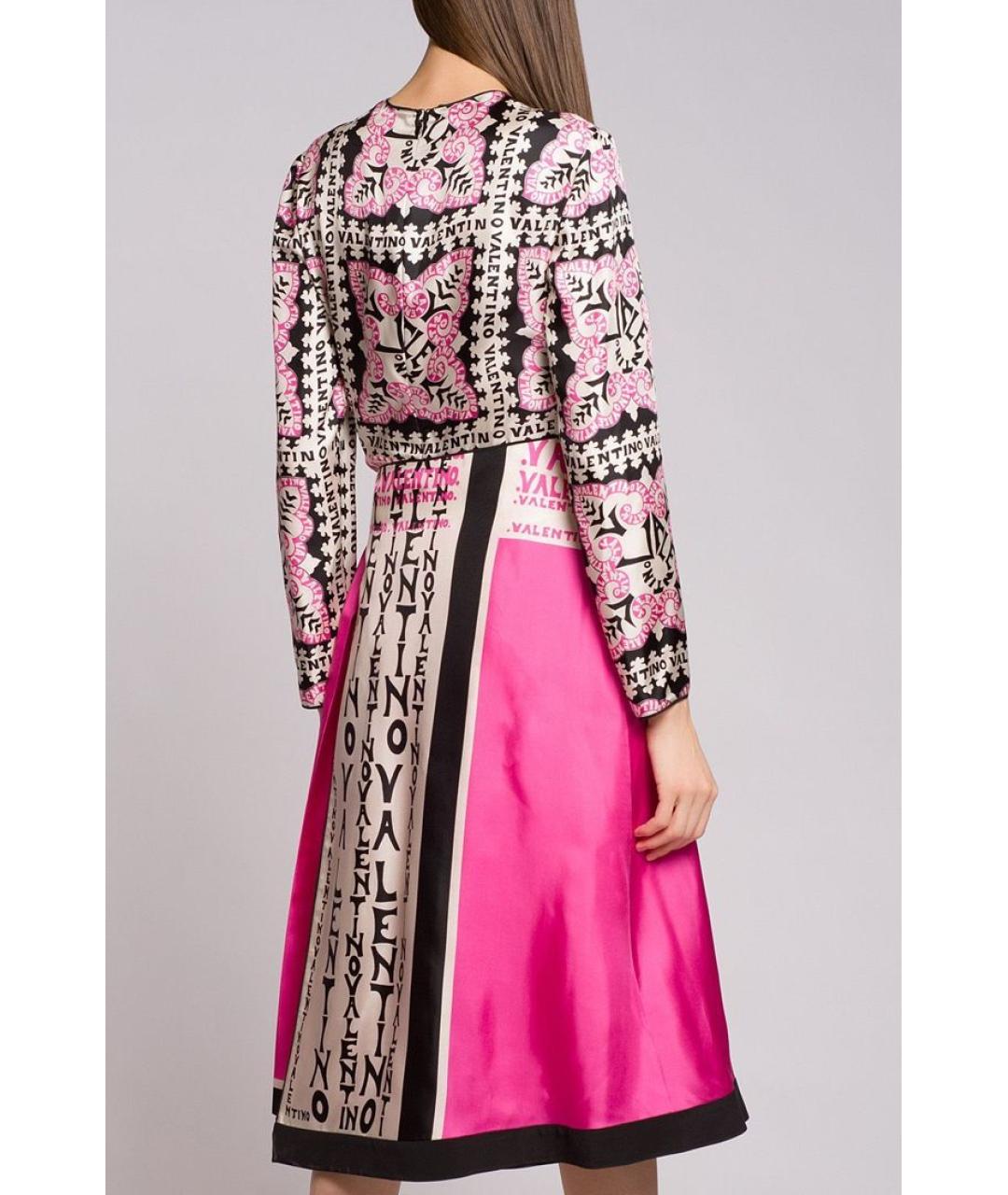 VALENTINO Розовое шелковое повседневное платье, фото 4