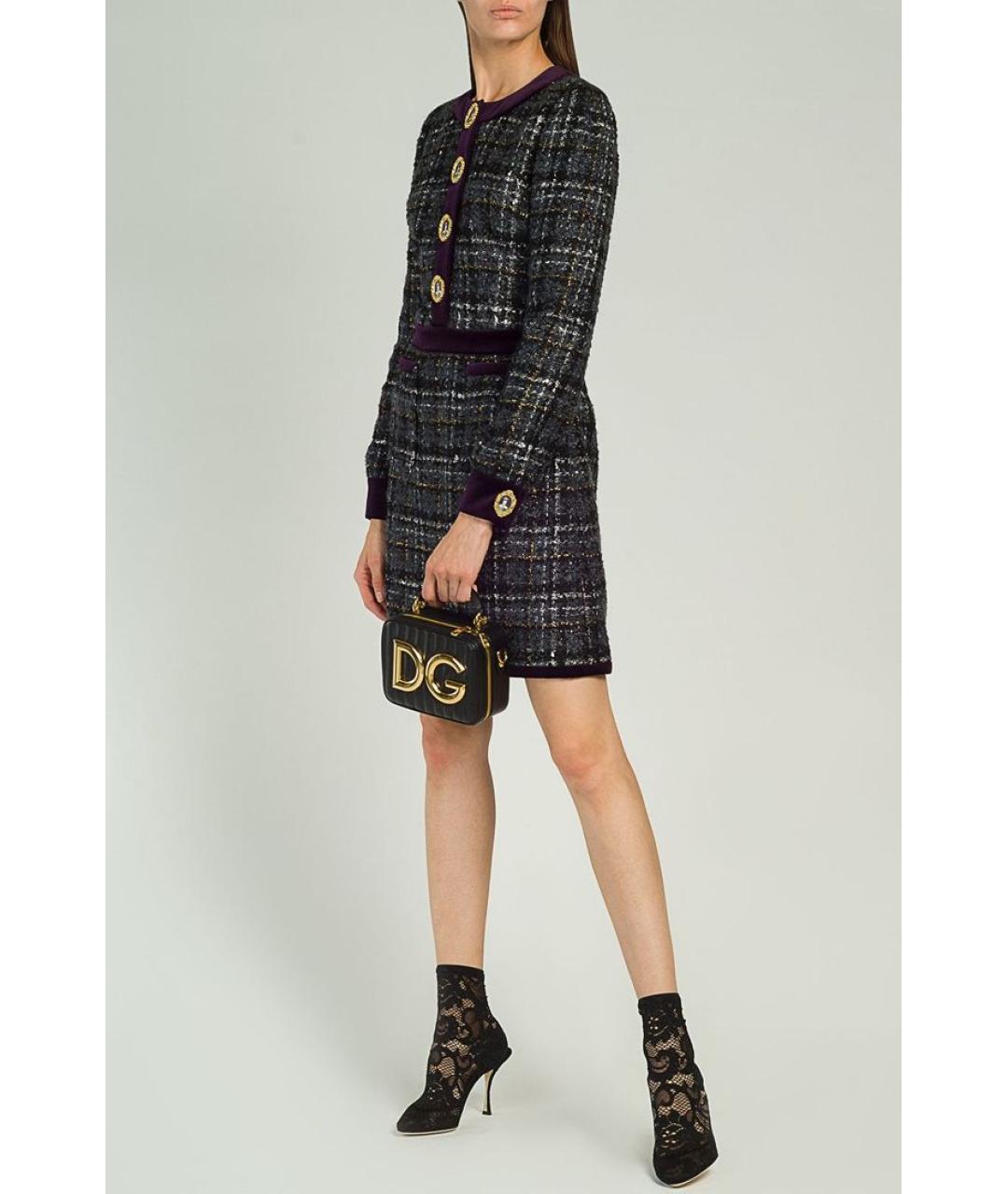 DOLCE&GABBANA Серое хлопковое повседневное платье, фото 2