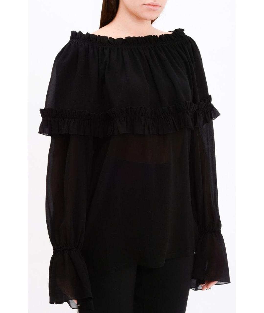 SAINT LAURENT Черная шелковая блузы, фото 3