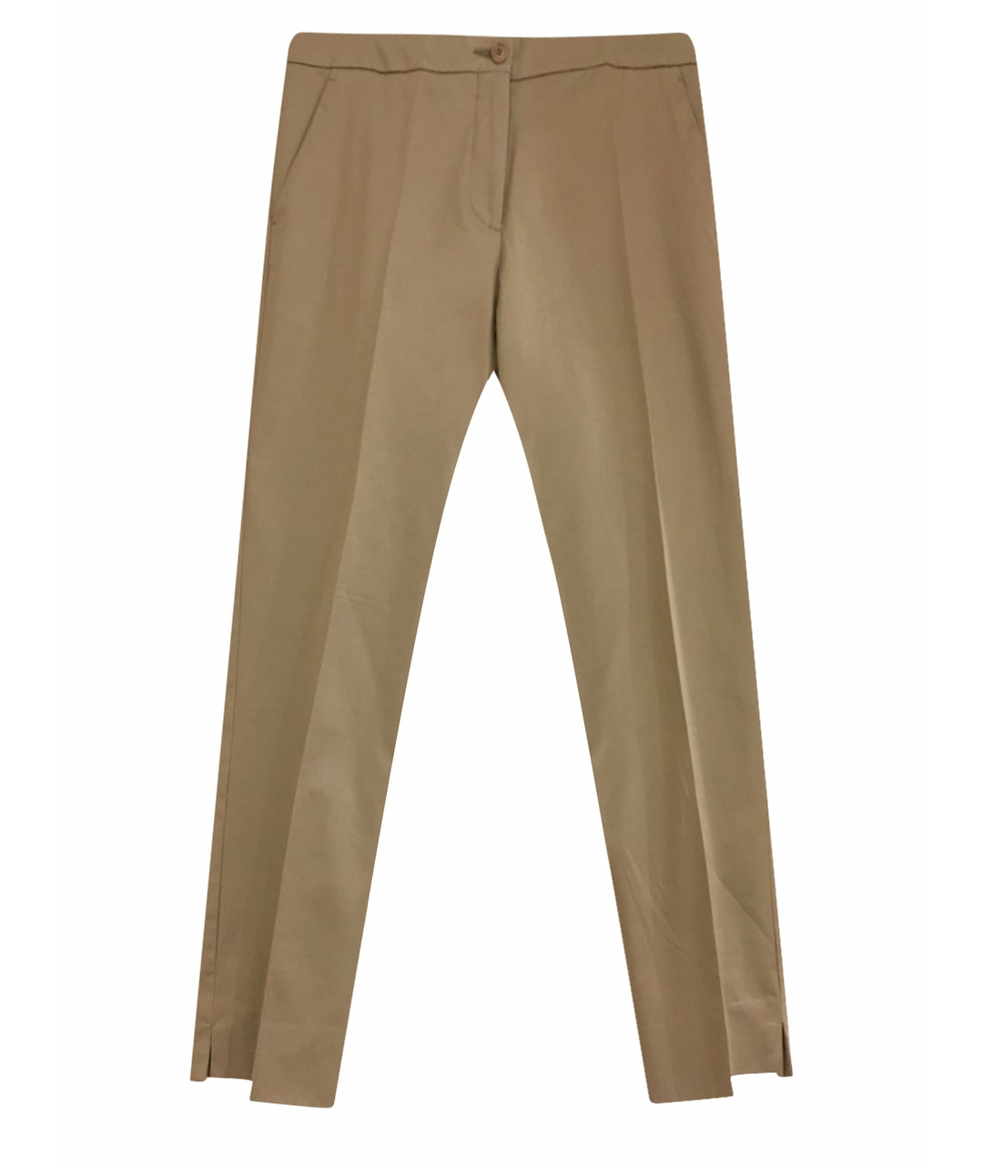 ETRO Горчичные хлопко-эластановые прямые брюки, фото 1
