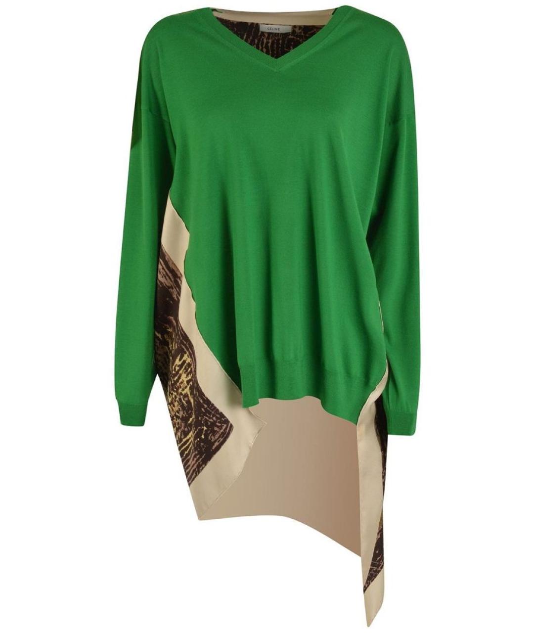 CELINE PRE-OWNED Зеленый шерстяной джемпер / свитер, фото 1