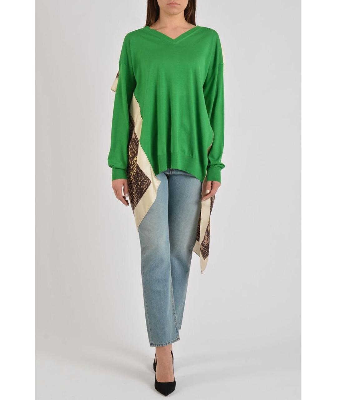 CELINE PRE-OWNED Зеленый шерстяной джемпер / свитер, фото 2