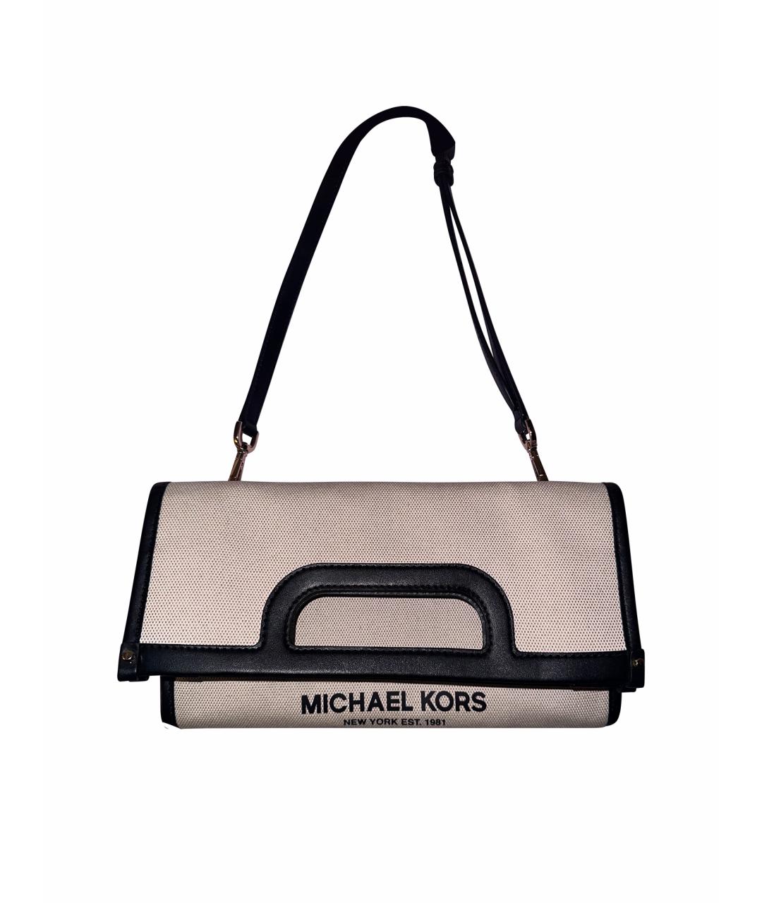 MICHAEL KORS Бежевая жаккардовая сумка через плечо, фото 1