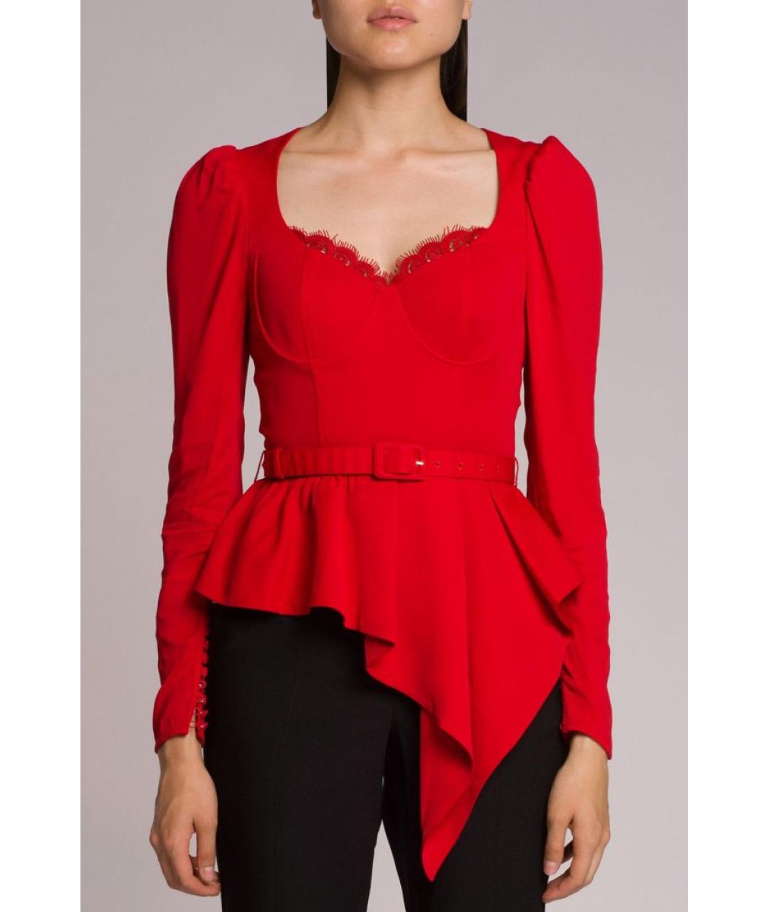 SELF-PORTRAIT Красная вискозная блузы, фото 2