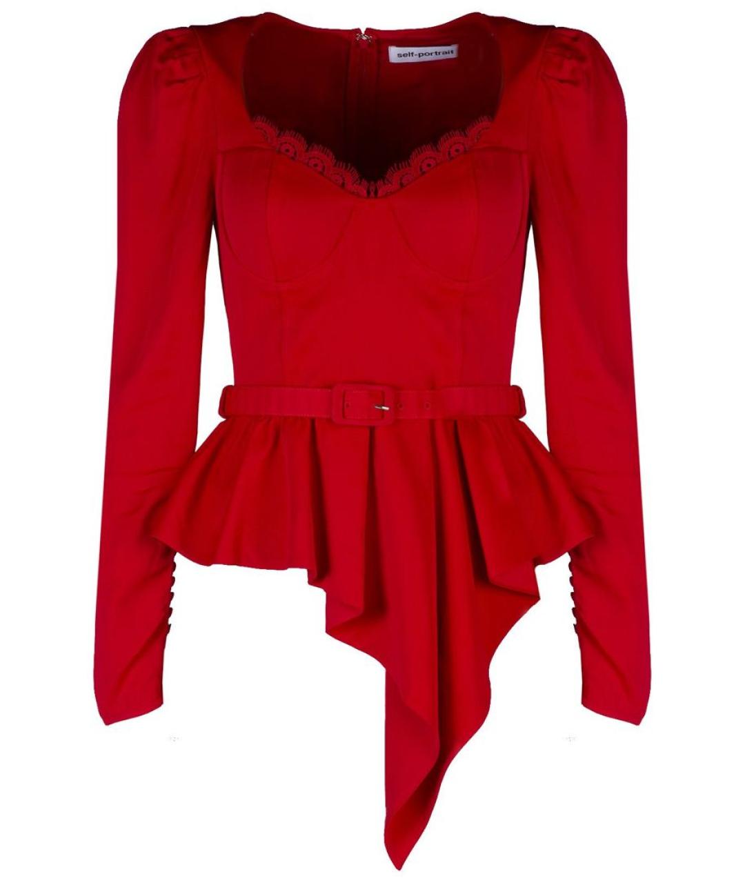 SELF-PORTRAIT Красная вискозная блузы, фото 1