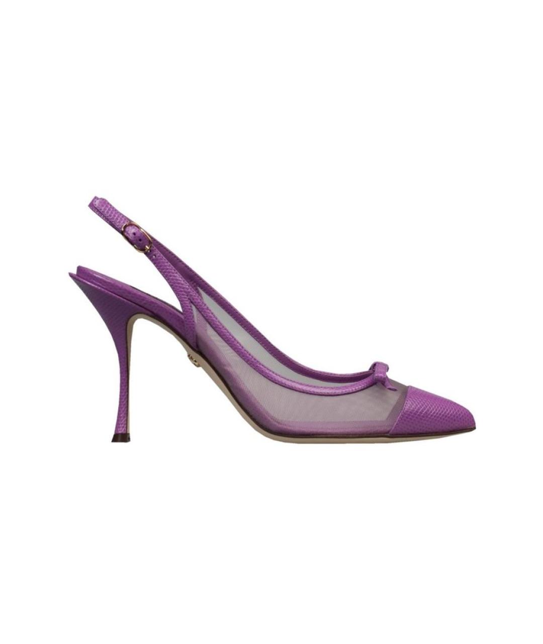 DOLCE&GABBANA Фиолетовые кожаные туфли, фото 1