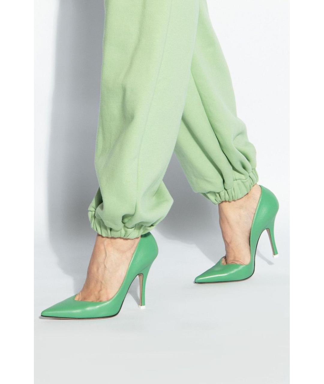THE ATTICO Зеленые кожаные туфли, фото 5