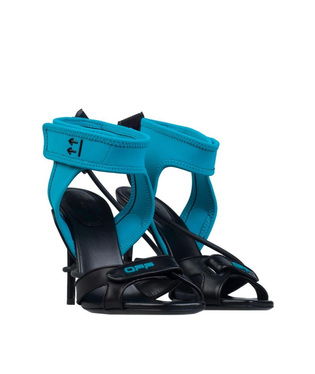 OFF-WHITE Черные кожаные босоножки, фото 2