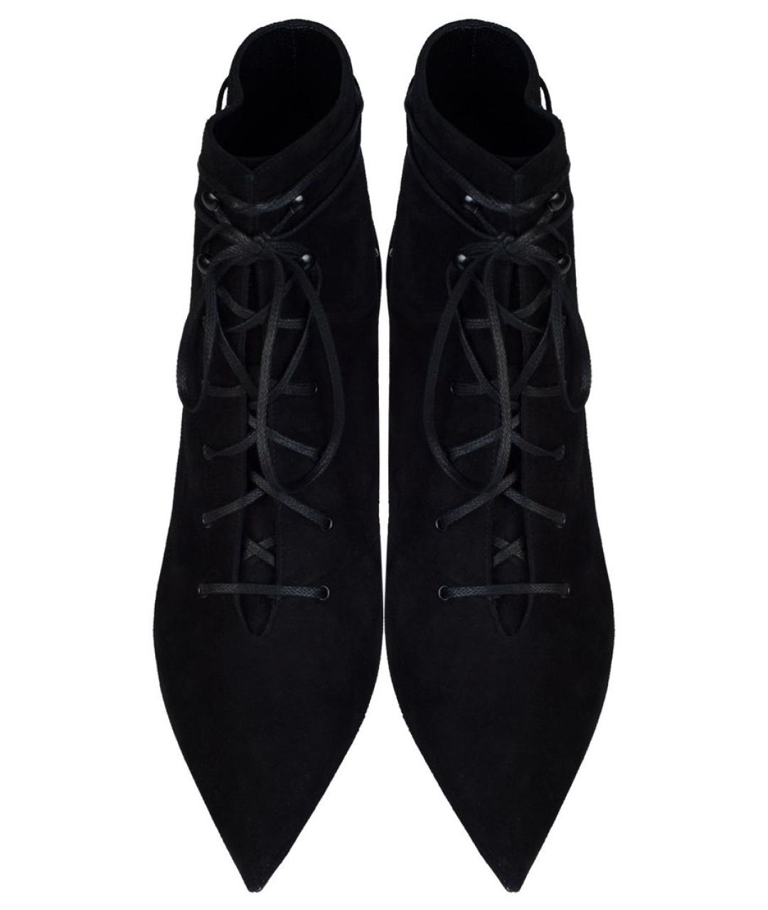 SAINT LAURENT Черные кожаные ботильоны, фото 3