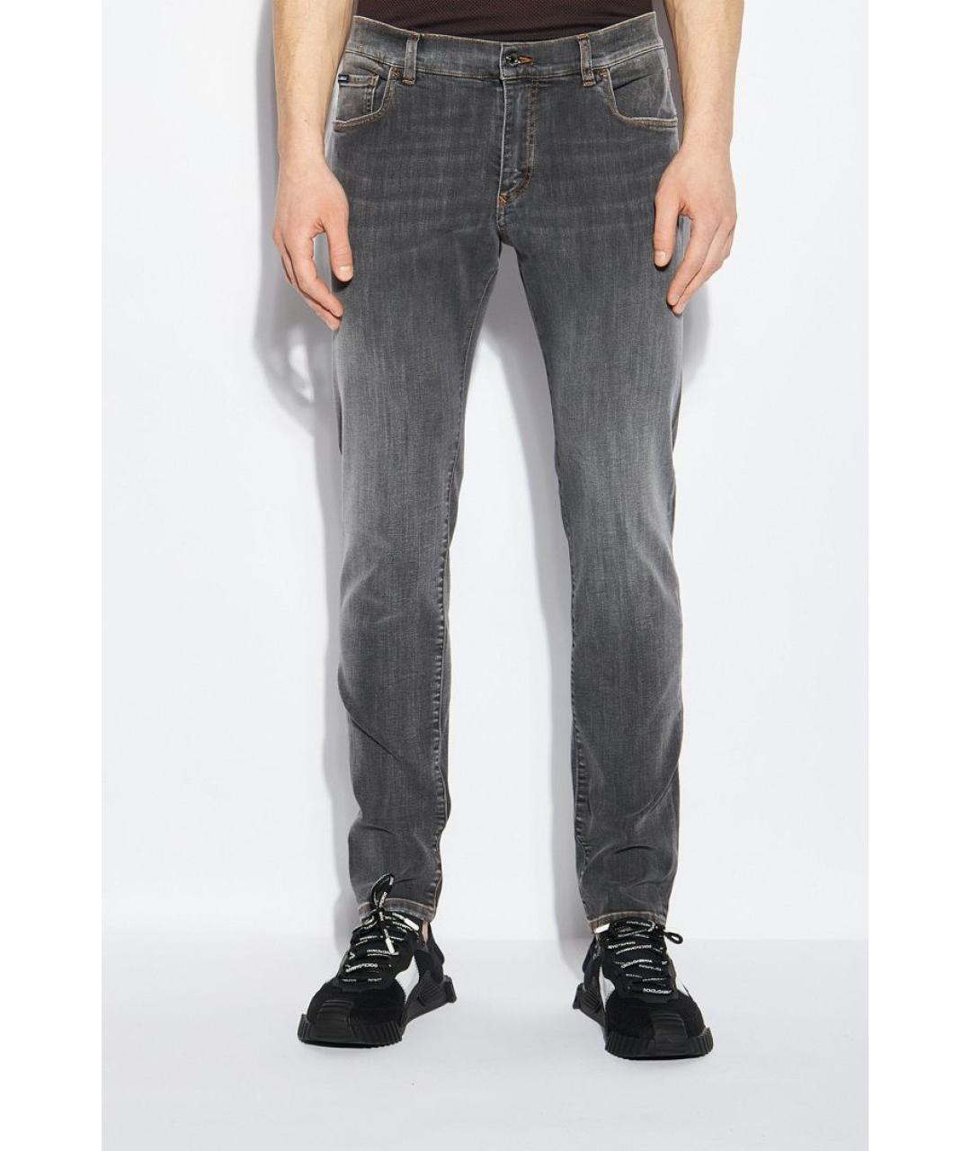 DOLCE&GABBANA Серые прямые джинсы, фото 3