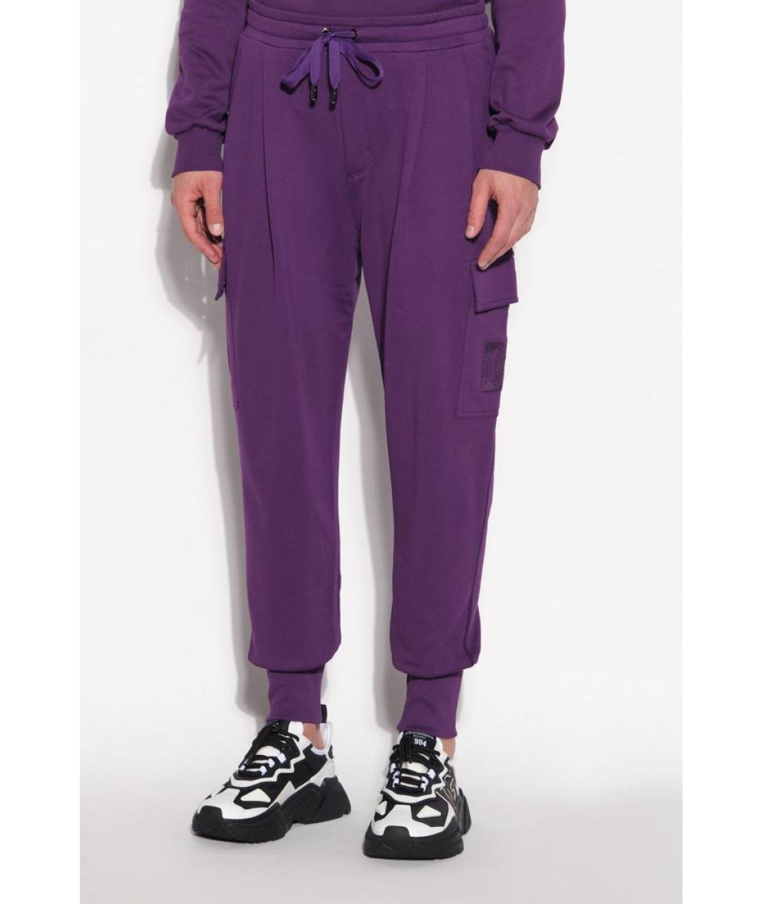 DOLCE&GABBANA Фиолетовые повседневные брюки, фото 3