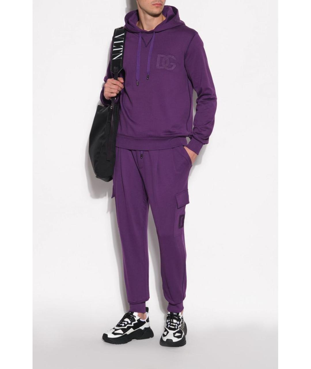 DOLCE&GABBANA Фиолетовые повседневные брюки, фото 2