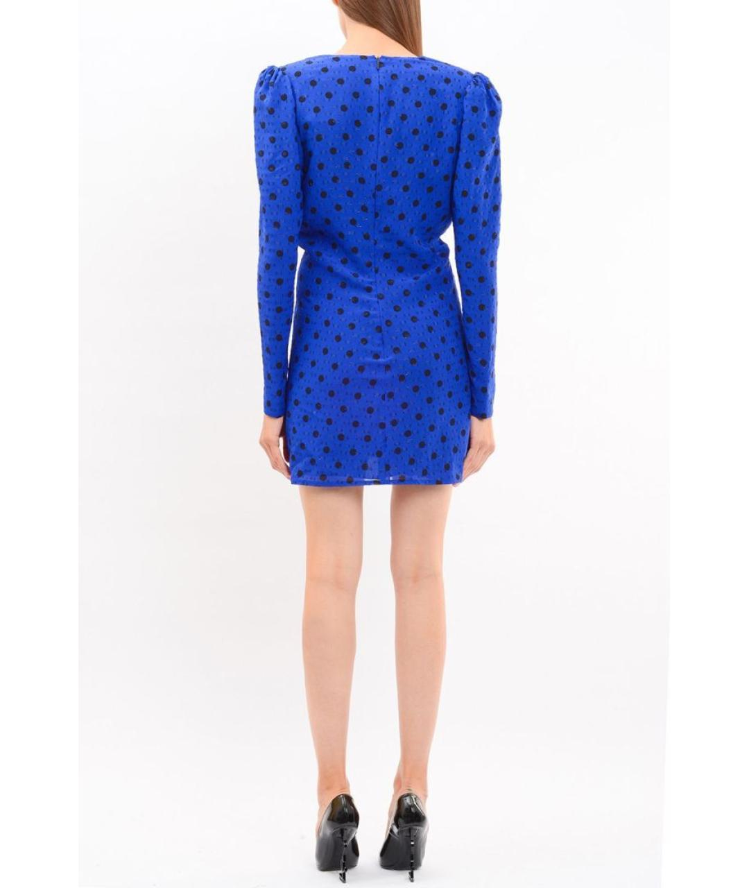 SAINT LAURENT Синее шелковое коктейльное платье, фото 4