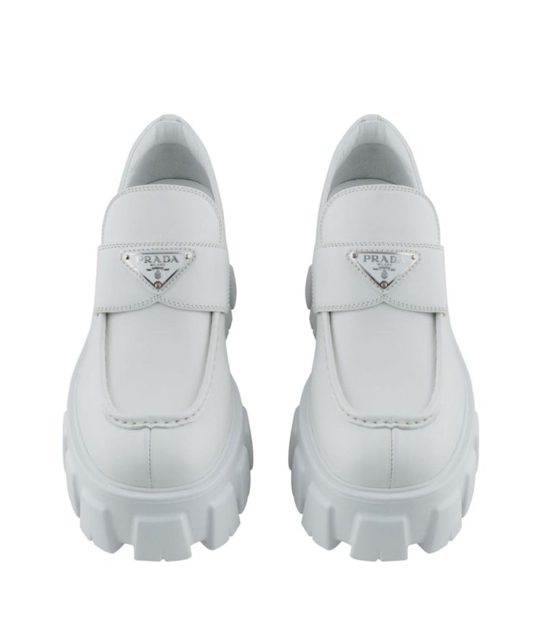 PRADA Белые кожаные лоферы, фото 3