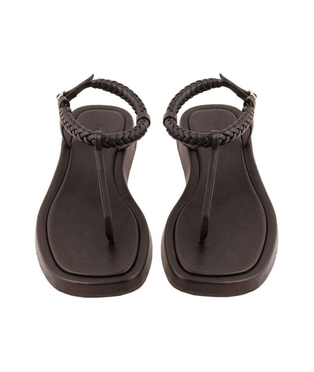 GIABORGHINI Черные кожаные сандалии, фото 2