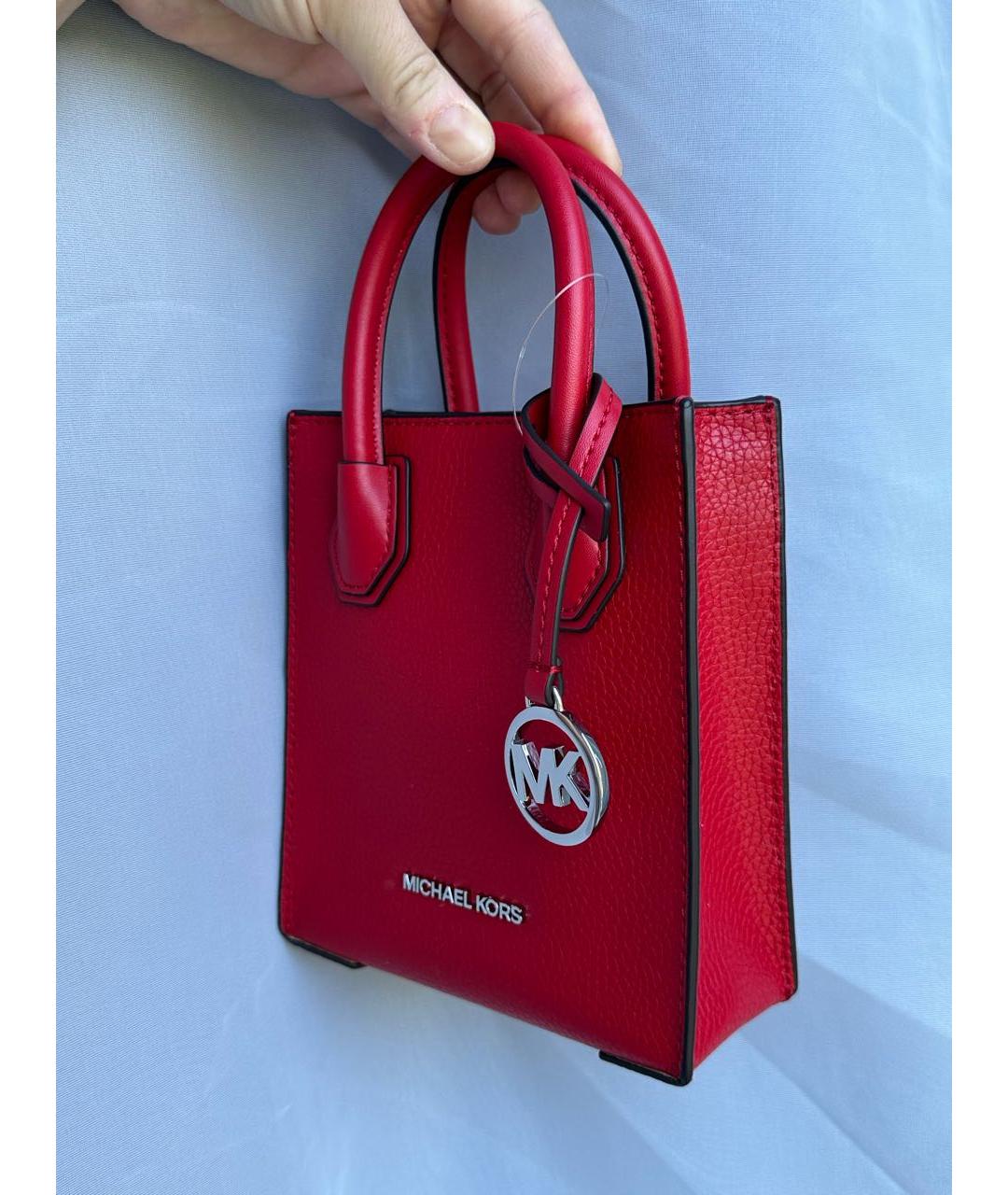 MICHAEL KORS Красная кожаная сумка через плечо, фото 2