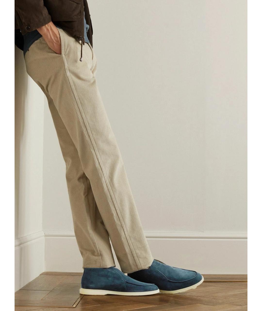 LORO PIANA Синие замшевые низкие ботинки, фото 6