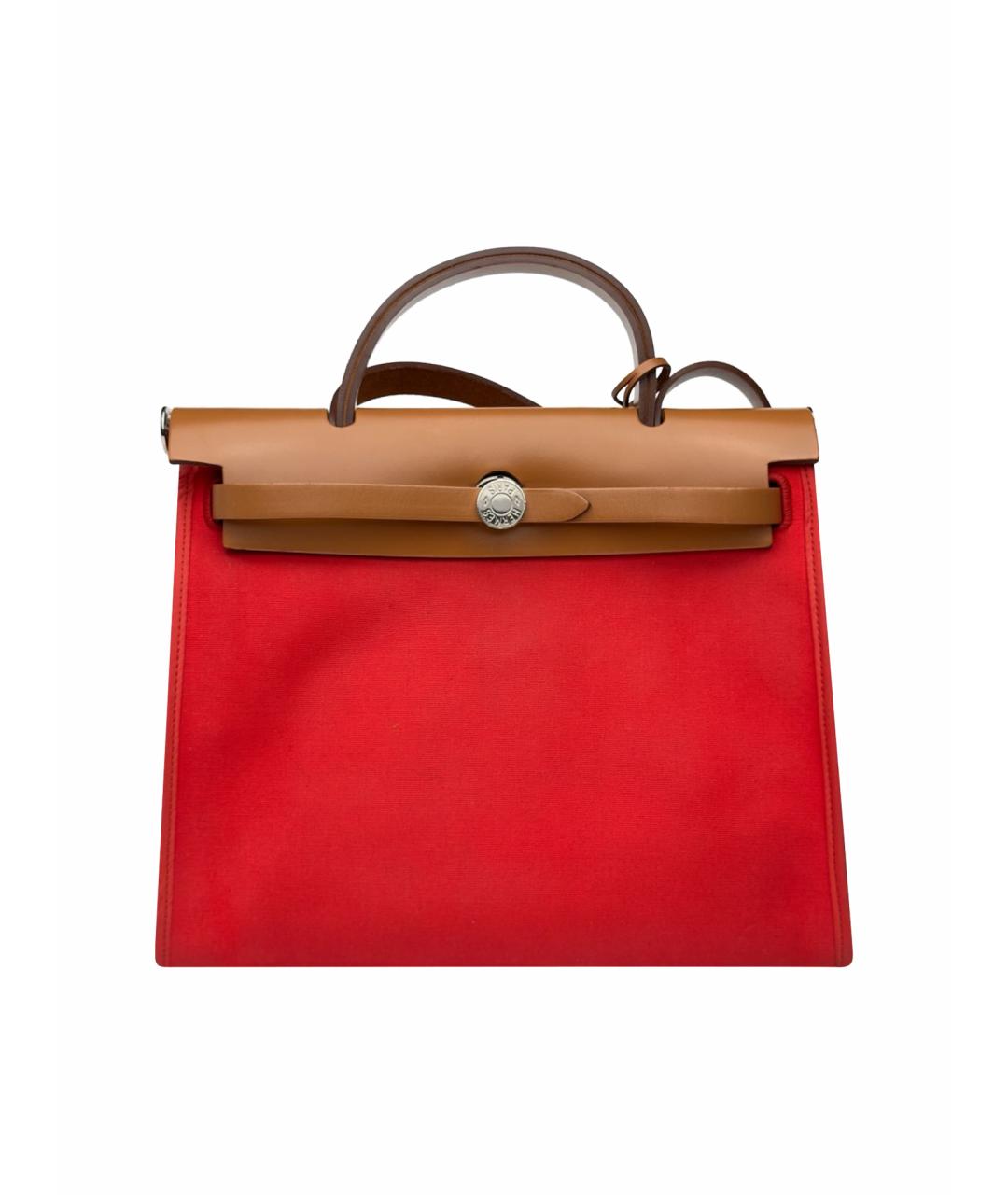 HERMES PRE-OWNED Красная тканевая сумка с короткими ручками, фото 1