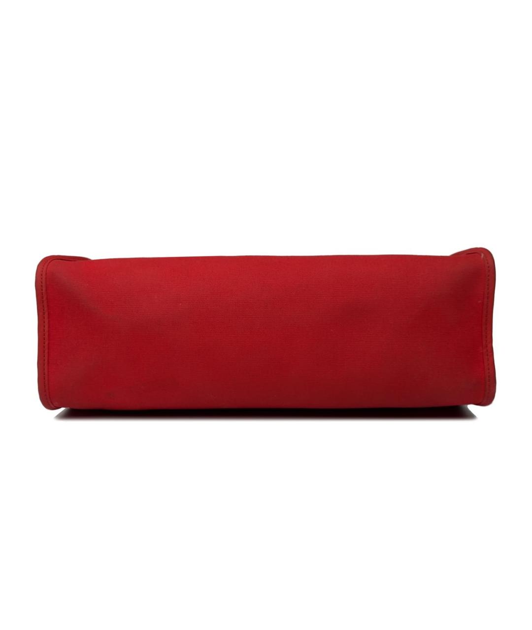 HERMES PRE-OWNED Красная тканевая сумка с короткими ручками, фото 4