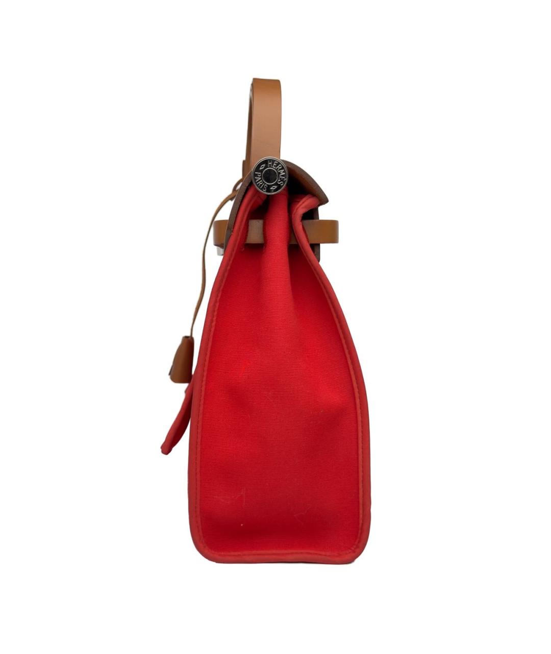 HERMES PRE-OWNED Красная тканевая сумка с короткими ручками, фото 3