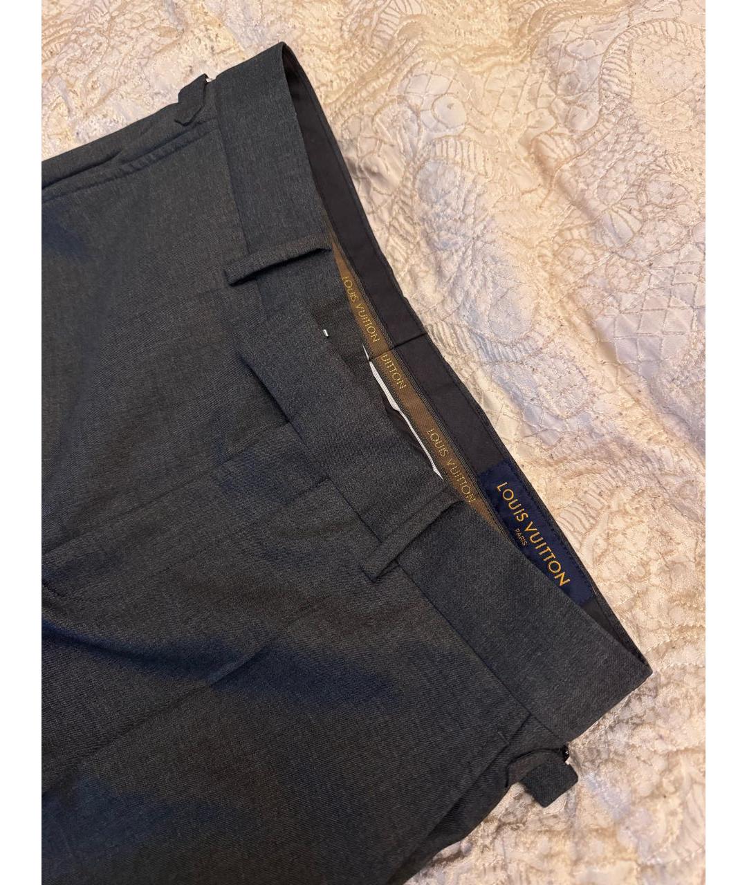 LOUIS VUITTON PRE-OWNED Серые классические брюки, фото 3