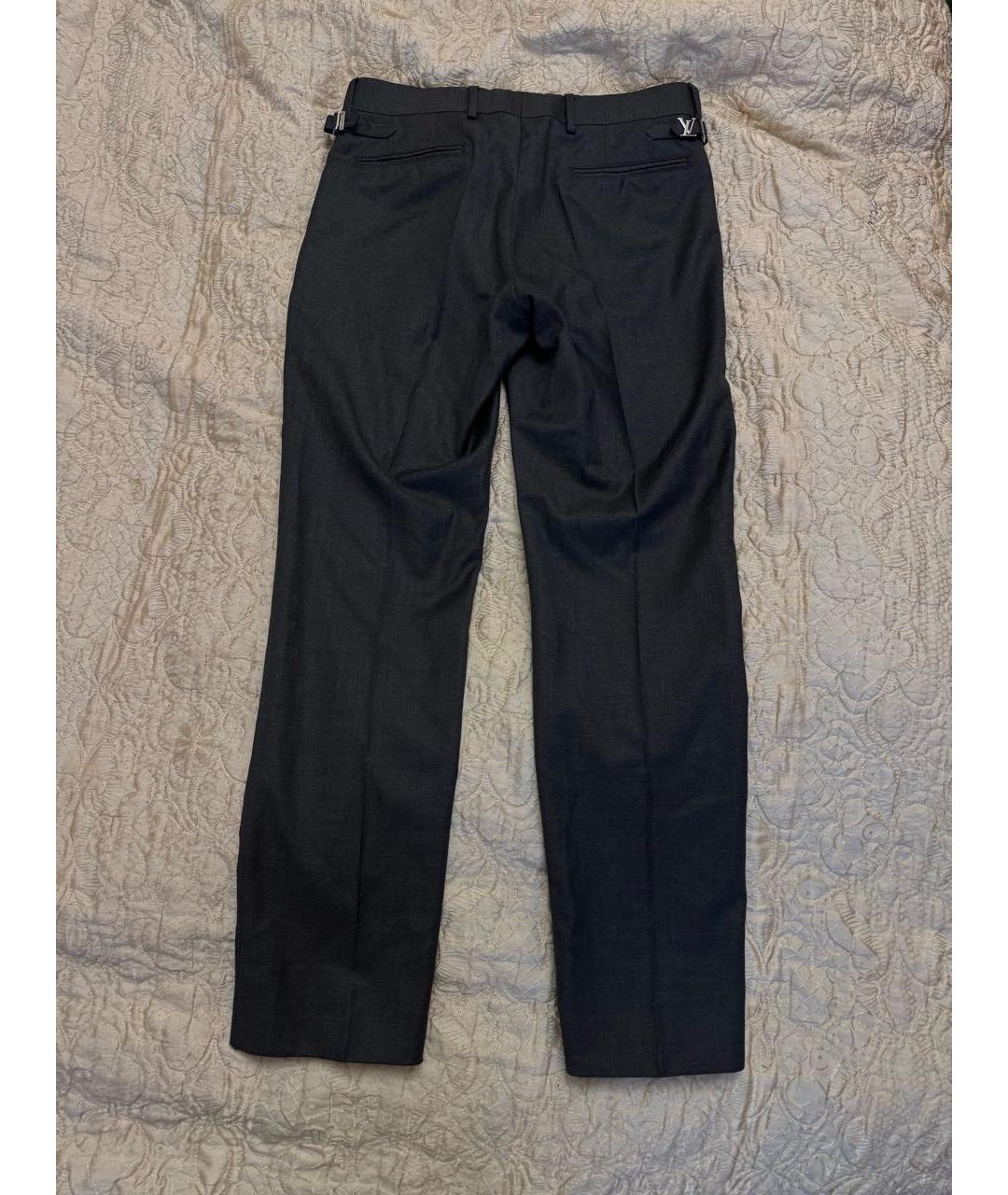LOUIS VUITTON PRE-OWNED Серые классические брюки, фото 6
