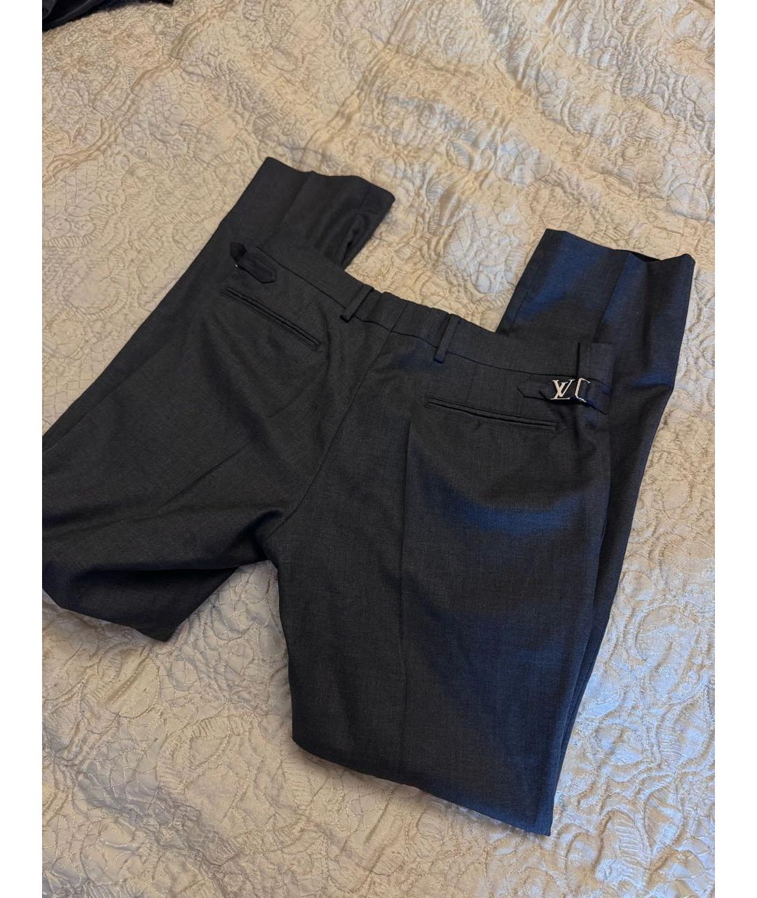 LOUIS VUITTON PRE-OWNED Серые классические брюки, фото 2