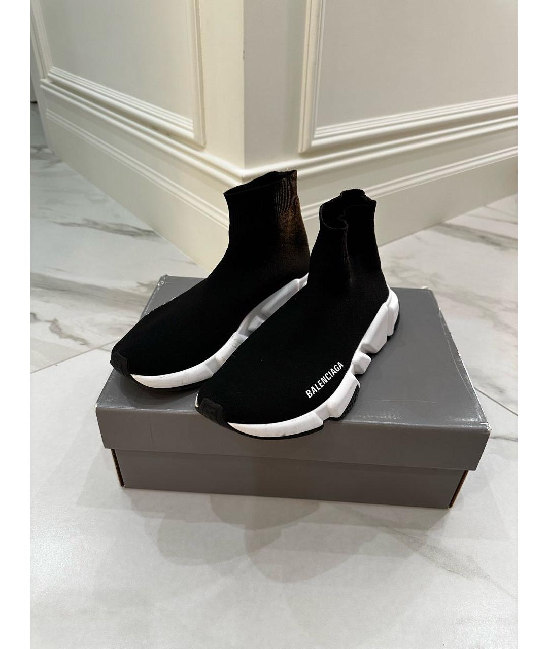 BALENCIAGA Черные текстильные кроссовки, фото 2